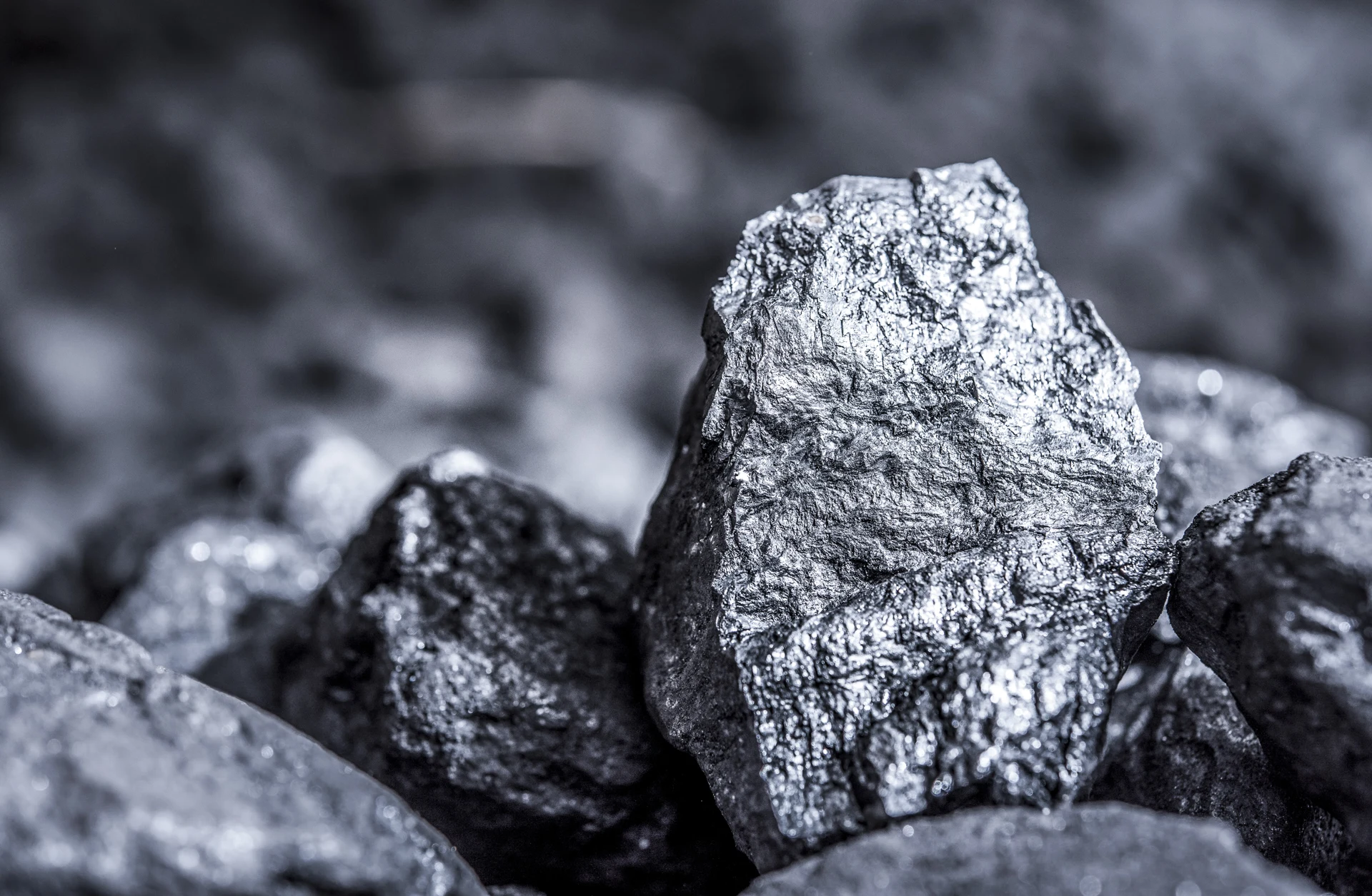 Raw metallic material with a textured silver surface